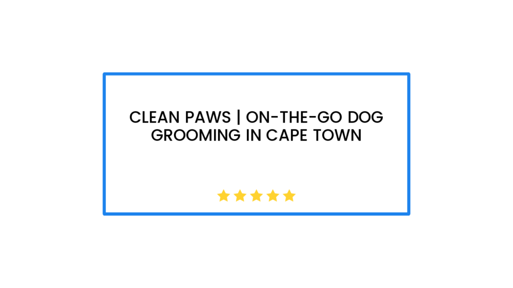 Clean Paws | On-the-Go Dog Grooming in Cape Town